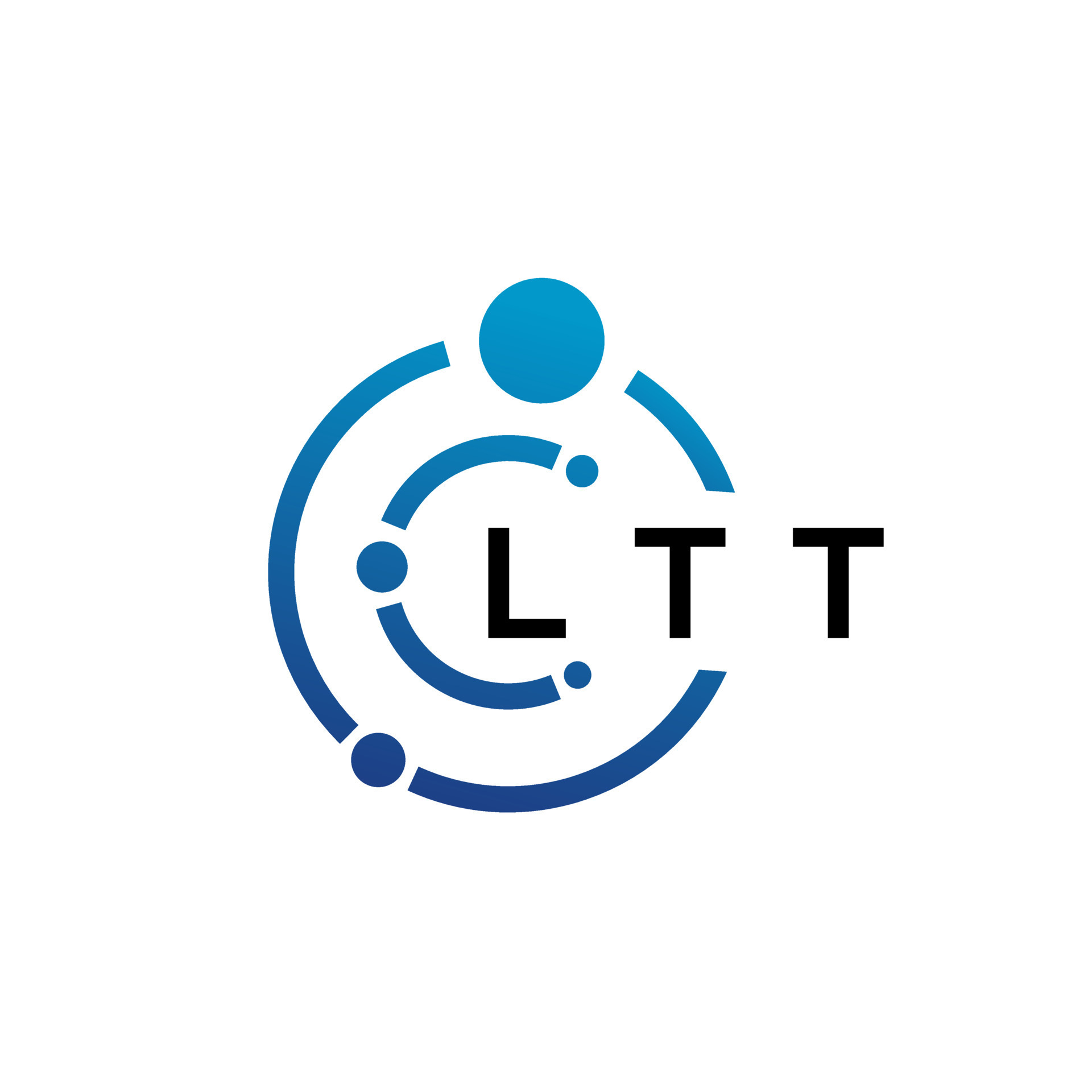 LTT letter technology logo design on white background. LTT creative