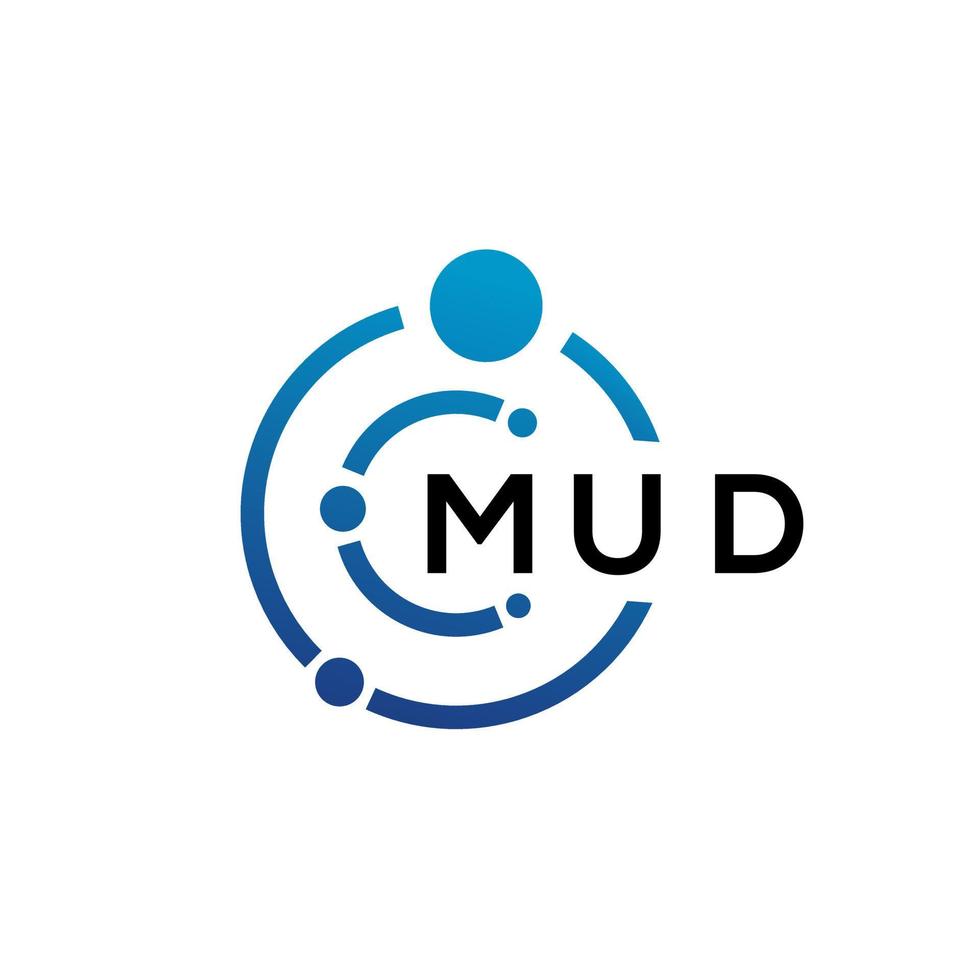 MUD letter technology logo design on white background. MUD creative initials letter IT logo concept. MUD letter design. vector