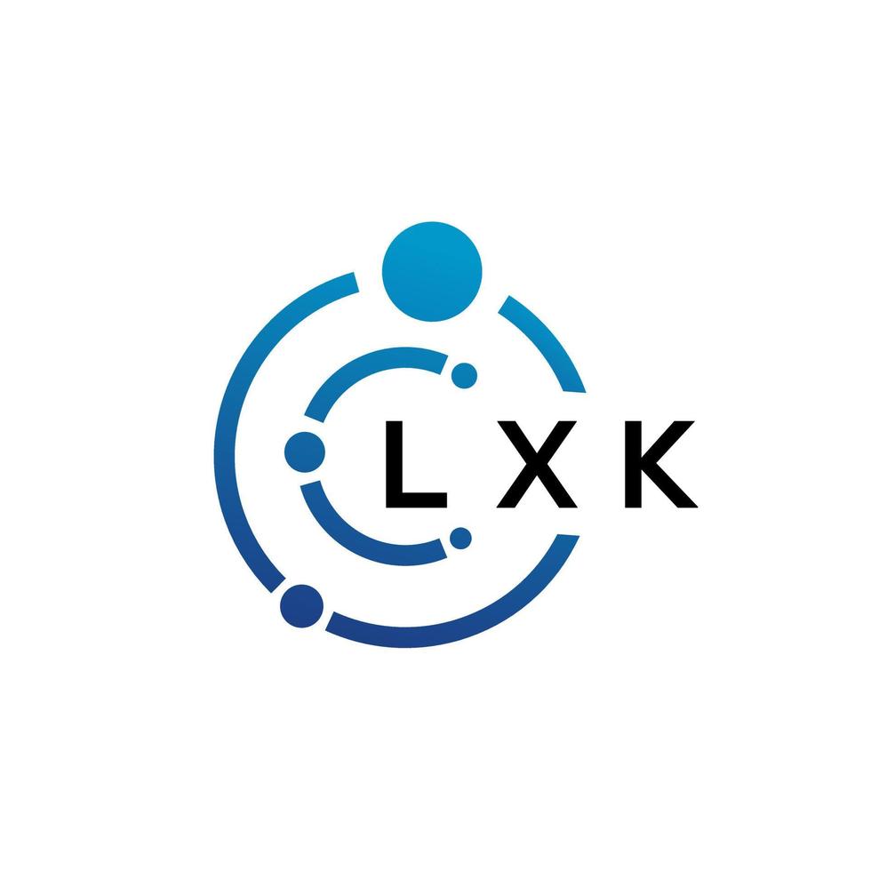 Diseño de logotipo de tecnología de letras lxk sobre fondo blanco. Lxk letras iniciales creativas concepto de logotipo. diseño de letras lxk. vector