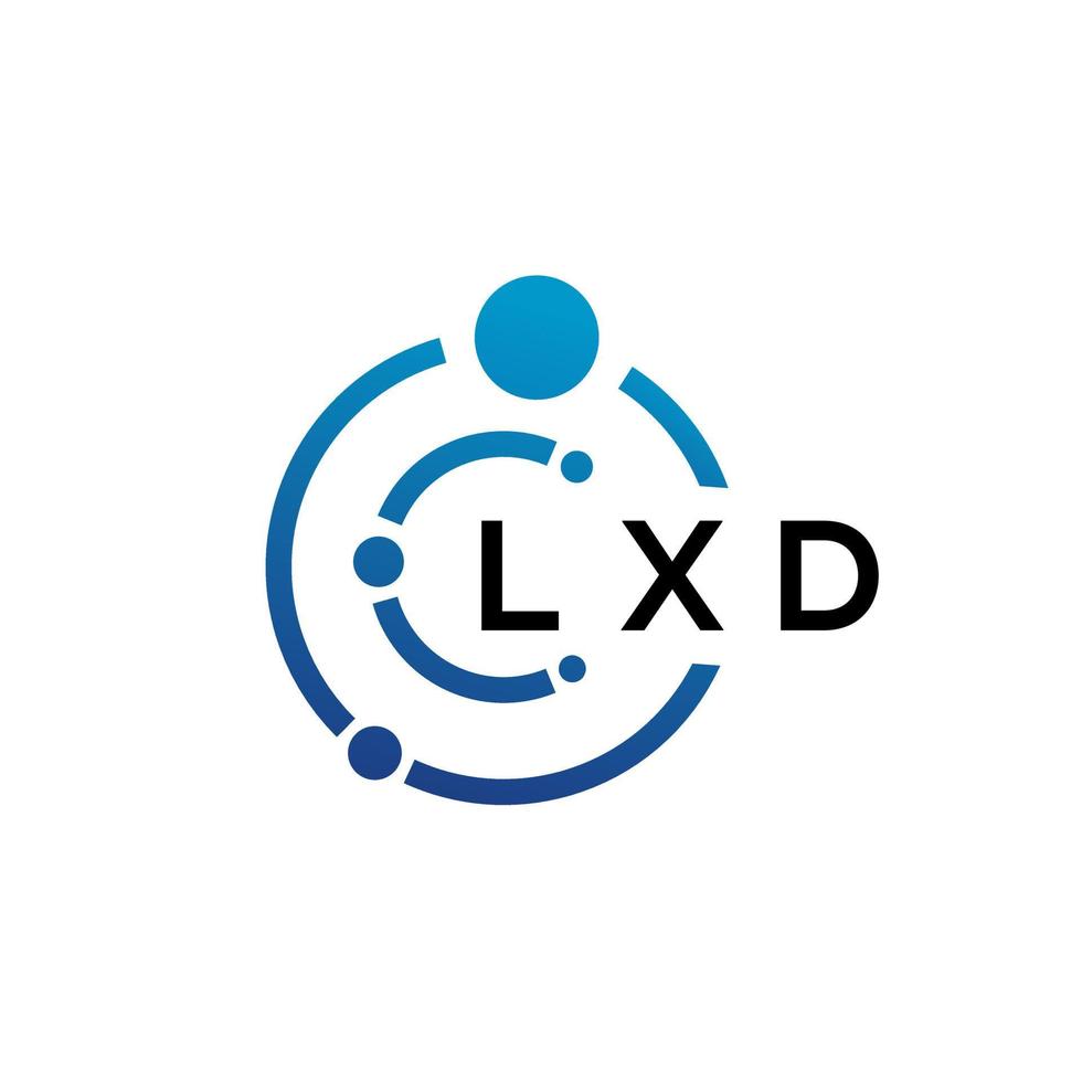 Diseño de logotipo de tecnología de letras lxd sobre fondo blanco. Lxd letras iniciales creativas concepto de logotipo. diseño de letras lxd. vector