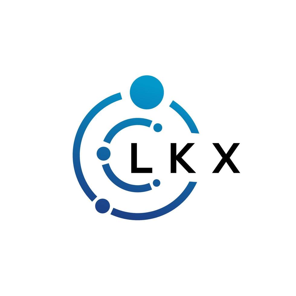 Diseño de logotipo de tecnología de letras lkx sobre fondo blanco. Lkx letras iniciales creativas concepto de logotipo. diseño de letras lkx. vector