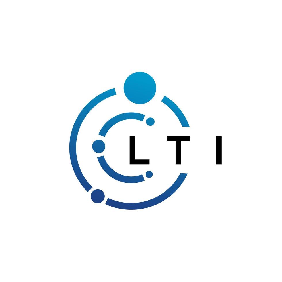 Diseño de logotipo de tecnología de letras lti sobre fondo blanco. Las iniciales creativas de lti leen el concepto de logotipo. diseño de letra lti. vector