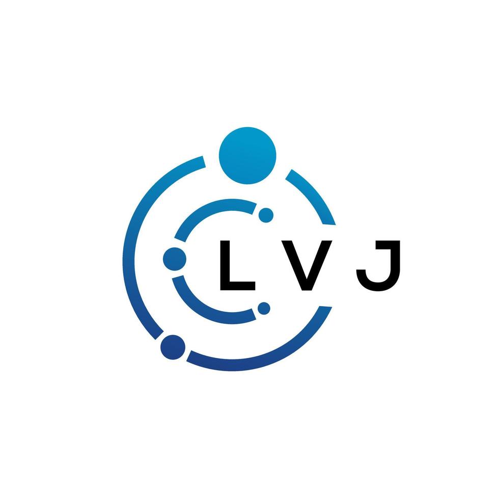 Diseño de logotipo de tecnología de letras lvj sobre fondo blanco. lvj creative initials letter it concepto de logotipo. diseño de letras lvj. vector