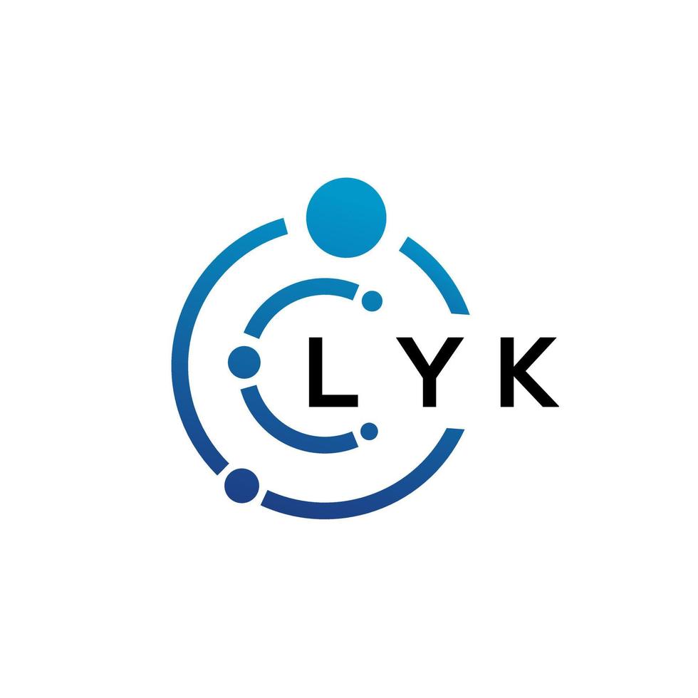 diseño de logotipo de tecnología de letras lyk sobre fondo blanco. lyk creative initials letter it logo concepto. diseño de letras lyk. vector