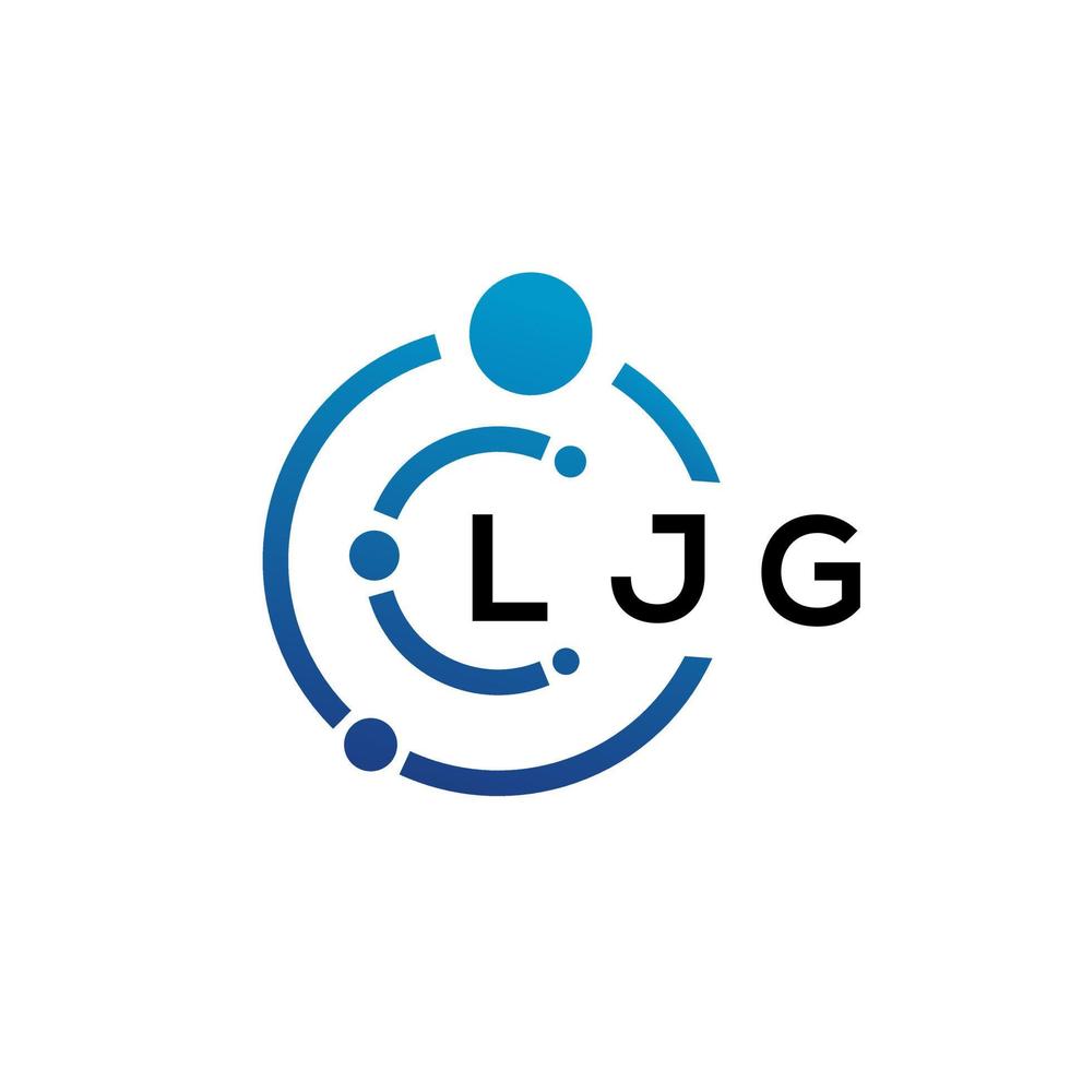 LJG letter technology logo design on white background. LJG creative initials letter IT logo concept. LJG letter design. vector