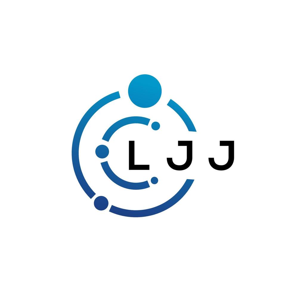 Diseño de logotipo de tecnología de letras ljj sobre fondo blanco. ljj iniciales creativas letra concepto de logotipo. diseño de letras ljj. vector