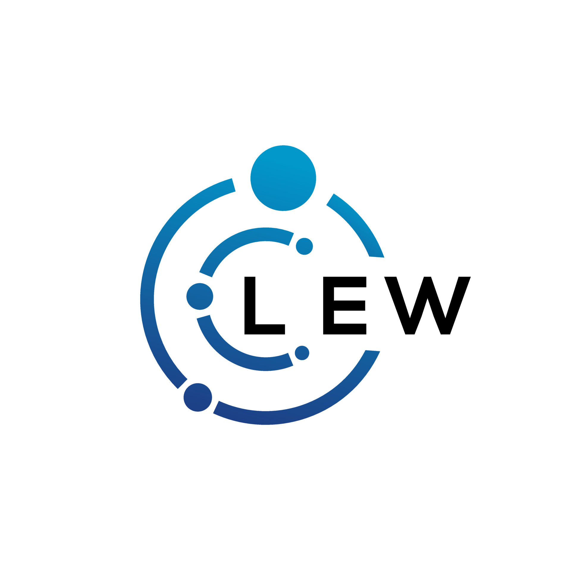 LEW letter technology logo design on white background. LEW