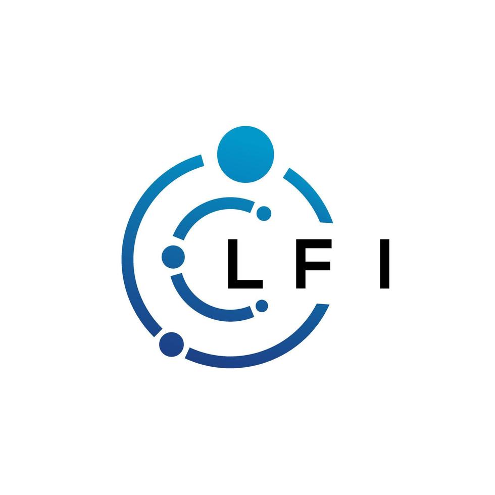 Diseño de logotipo de tecnología de letras lfi sobre fondo blanco. Letra de iniciales creativas lfi concepto de logotipo. diseño de letras lfi. vector