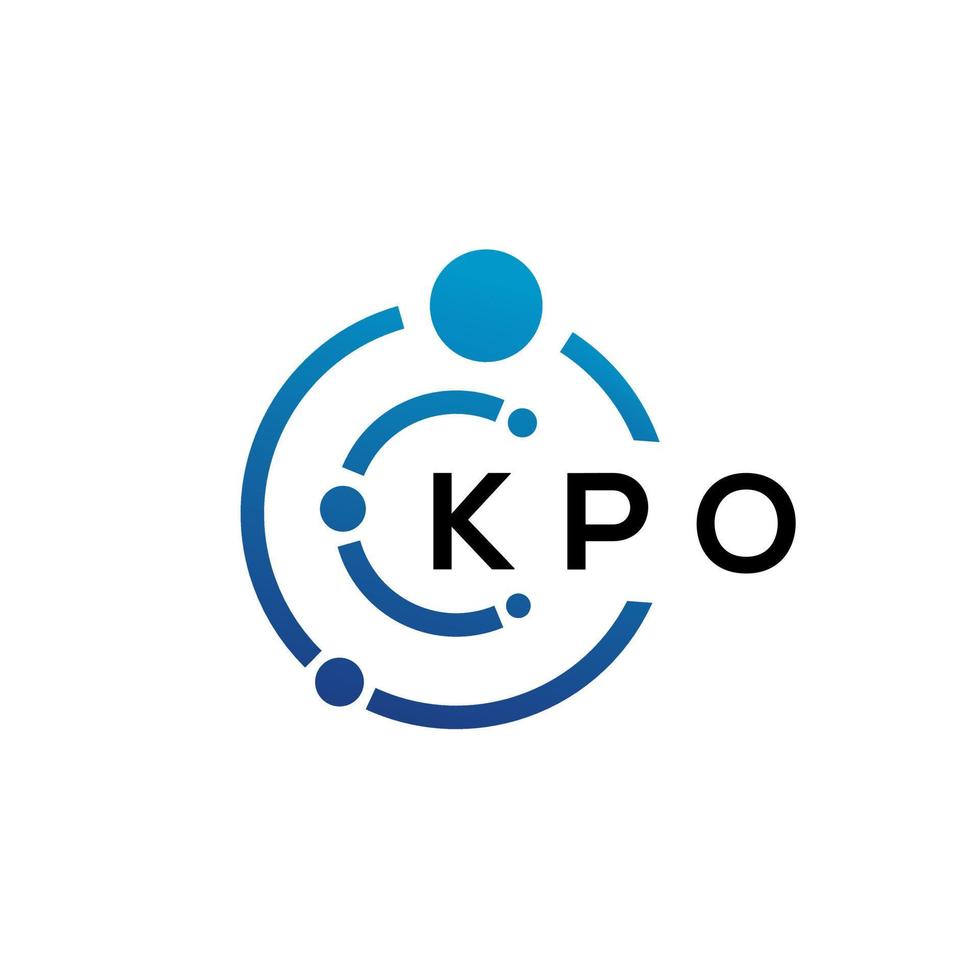 KPO letter technology logo design on white background. KPO creative initials letter IT logo concept. KPO letter design. vector