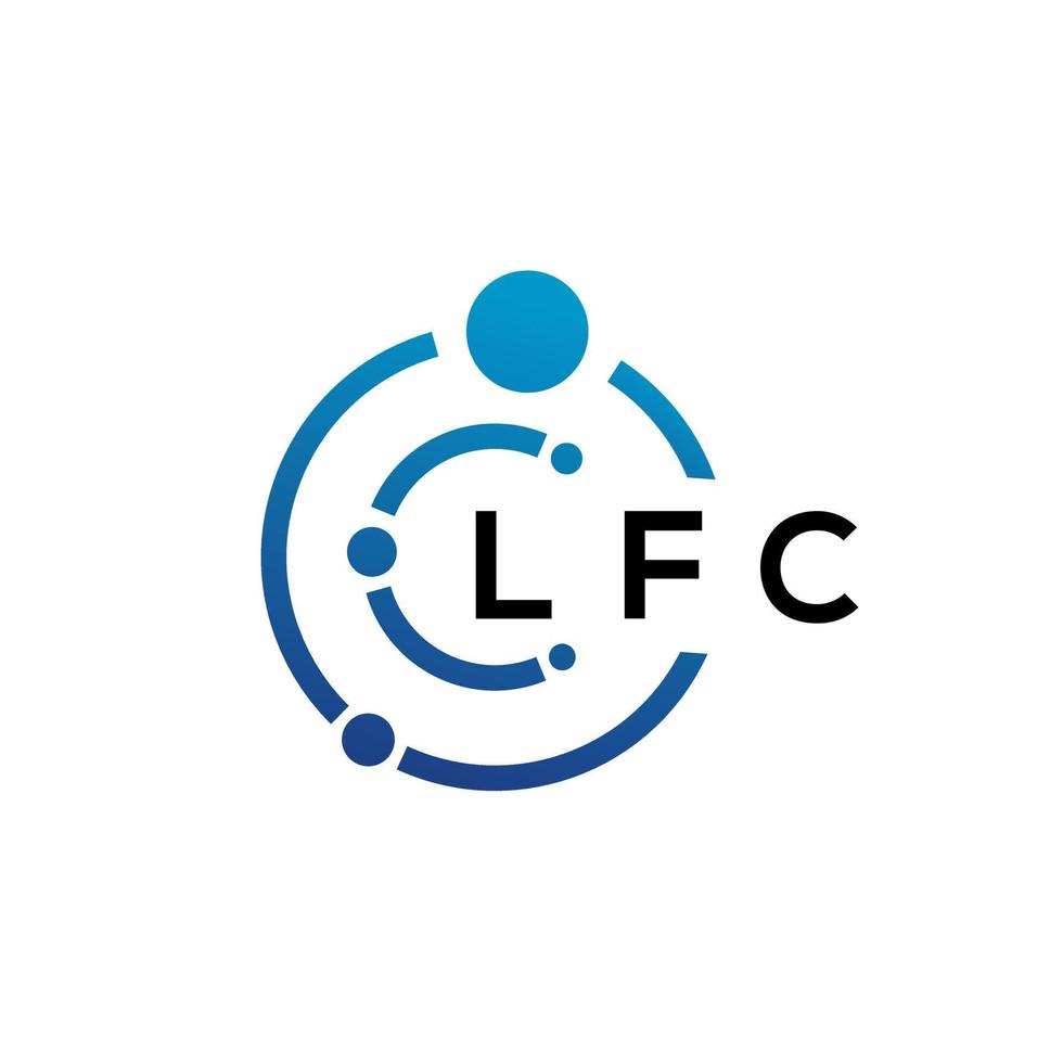 LFC letter technology logo design on white background. LFC creative
