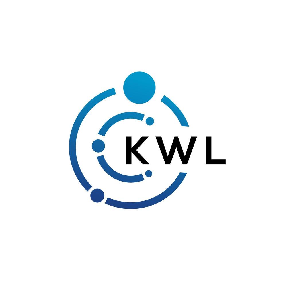 KWL letter technology logo design on white background. KWL creative initials letter IT logo concept. KWL letter design. vector