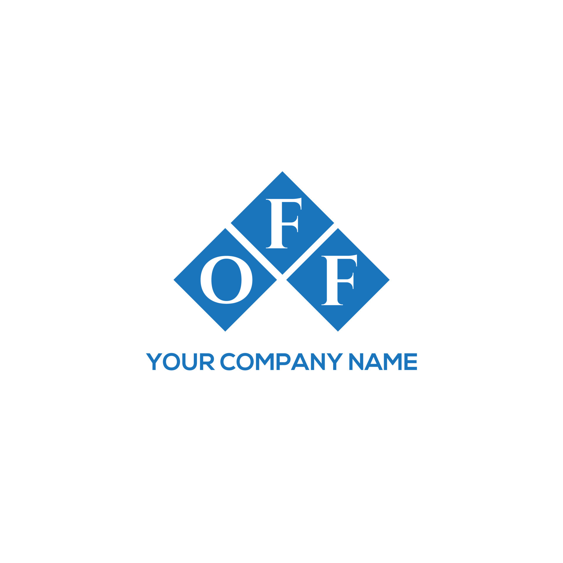 OFF letter logo design on WHITE background. OFF creative initials