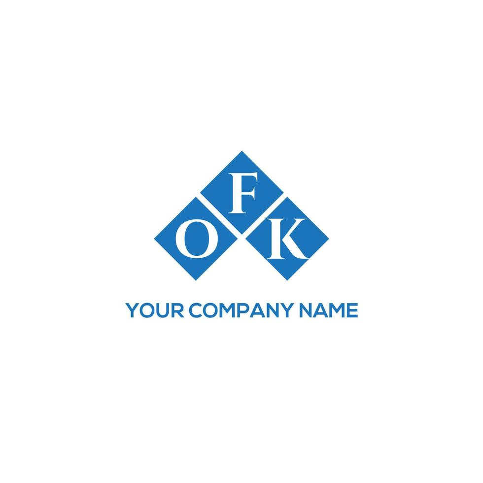 OFK letter logo design on WHITE background. OFK creative initials letter logo concept. OFK letter design. vector