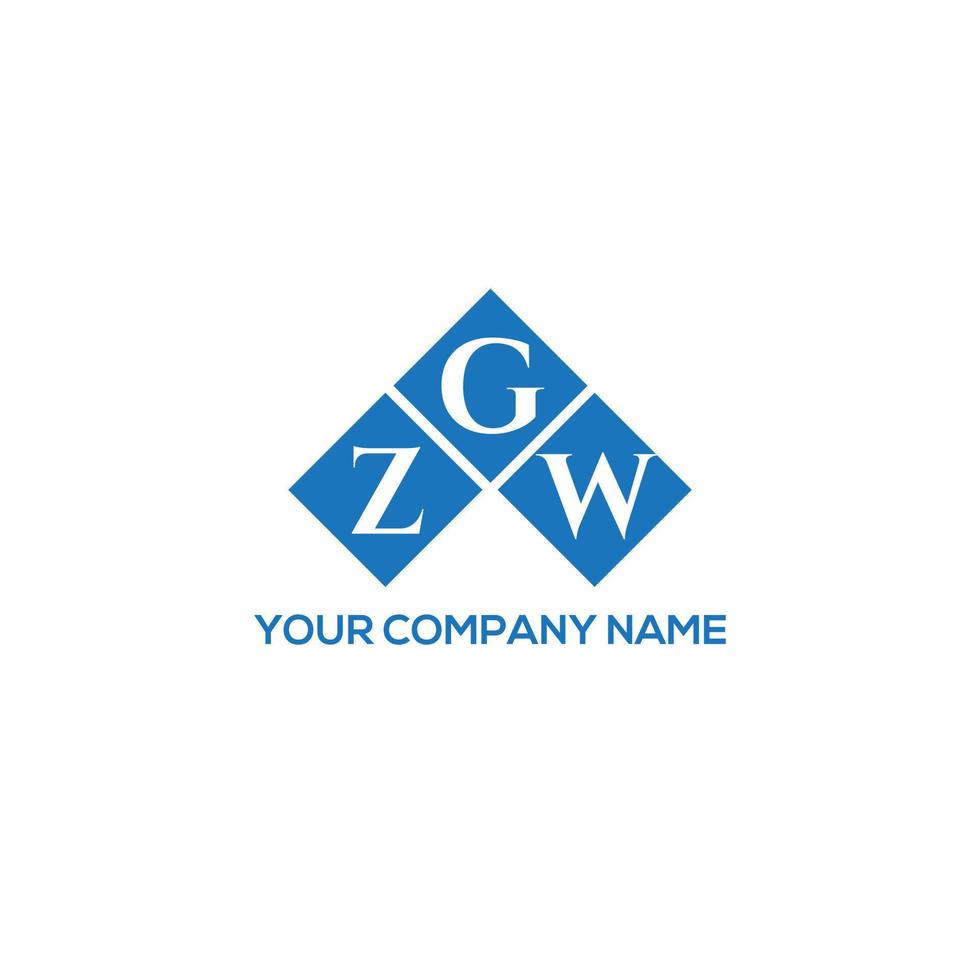 ZGW letter logo design on WHITE background. ZGW creative initials letter logo concept. ZGW letter design. vector