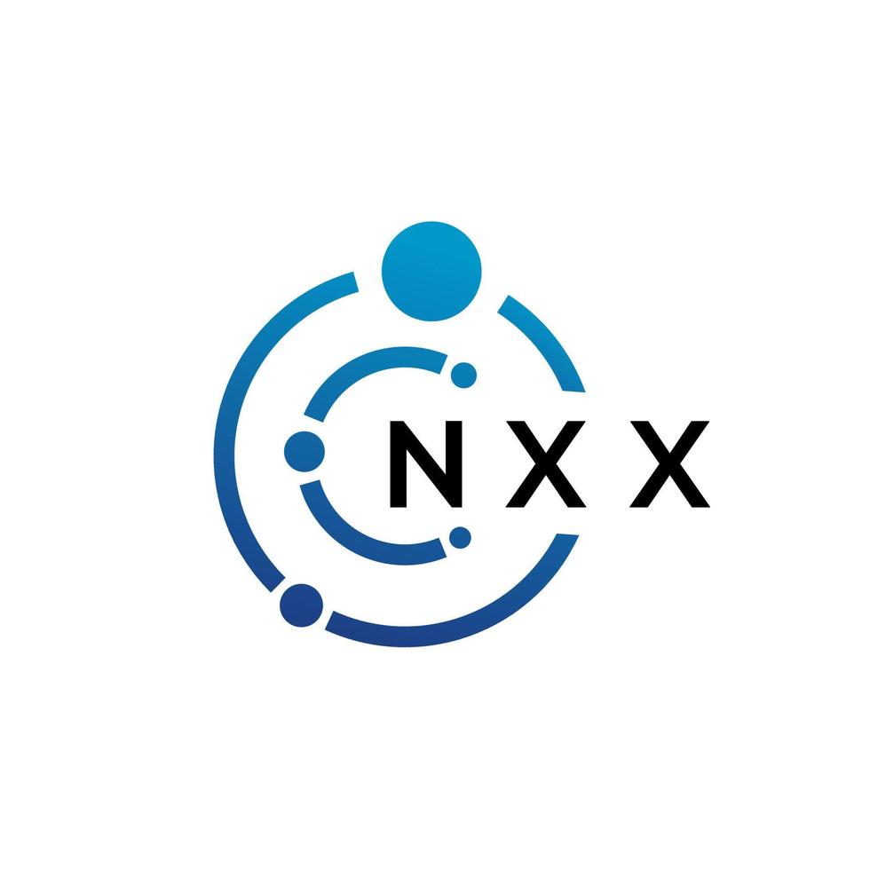 NXX letter technology logo design on white background. NXX creative initials letter IT logo concept. NXX letter design. vector