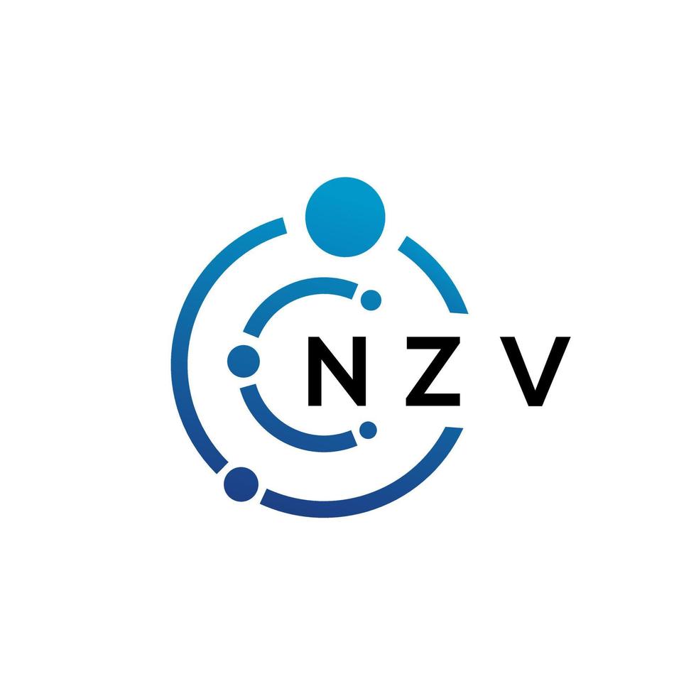 Diseño de logotipo de tecnología de letras nzv sobre fondo blanco. nzv creative initials letter it logo concepto. diseño de letras nzv. vector