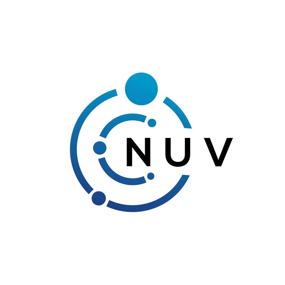 diseño de logotipo de tecnología de letras nuv sobre fondo blanco. concepto de logotipo nuv creative initials letter it. diseño de letras nuv. vector