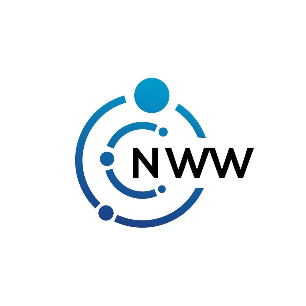 diseño de logotipo de tecnología de letra nww sobre fondo blanco. nww letras iniciales creativas concepto de logotipo. diseño de letras nww. vector