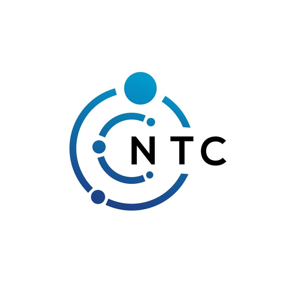 NTC letter technology logo design on white background. NTC creative ...