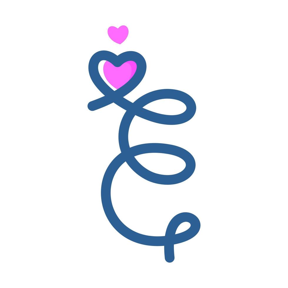 Initial E Love Logo vector