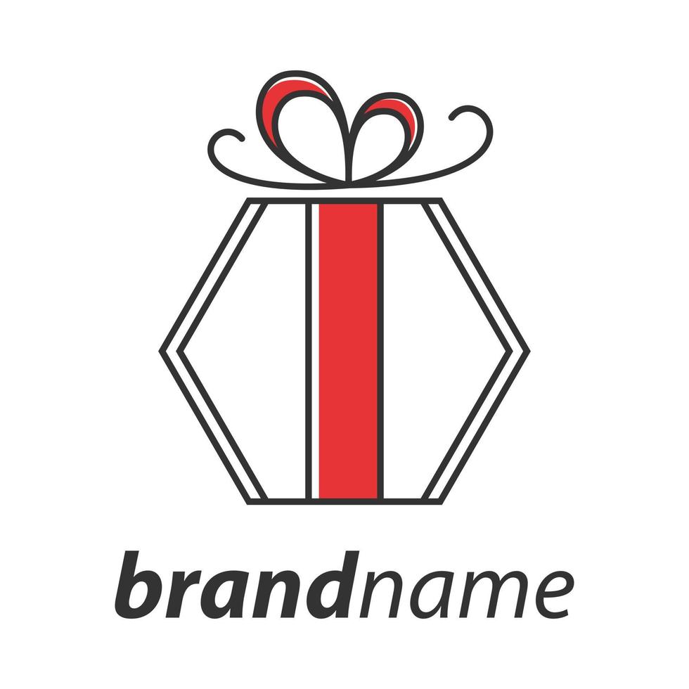 logotipo de regalo simple vector
