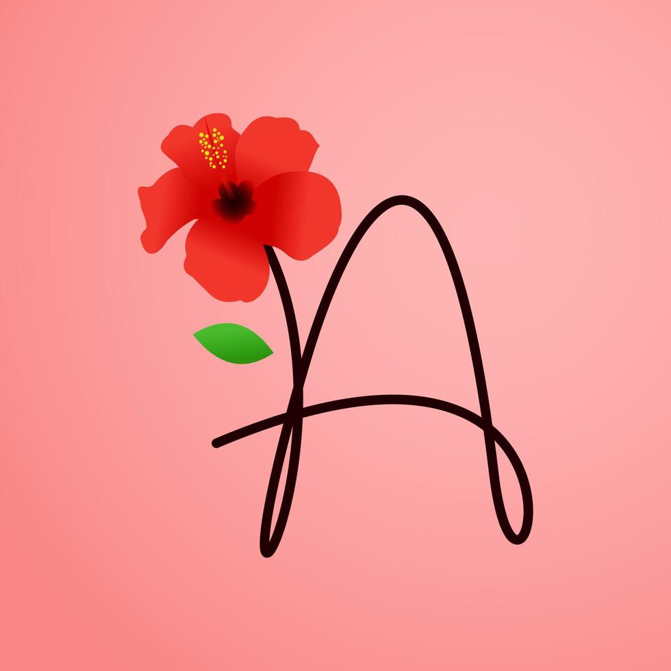 Initial A Shoe Flower vector