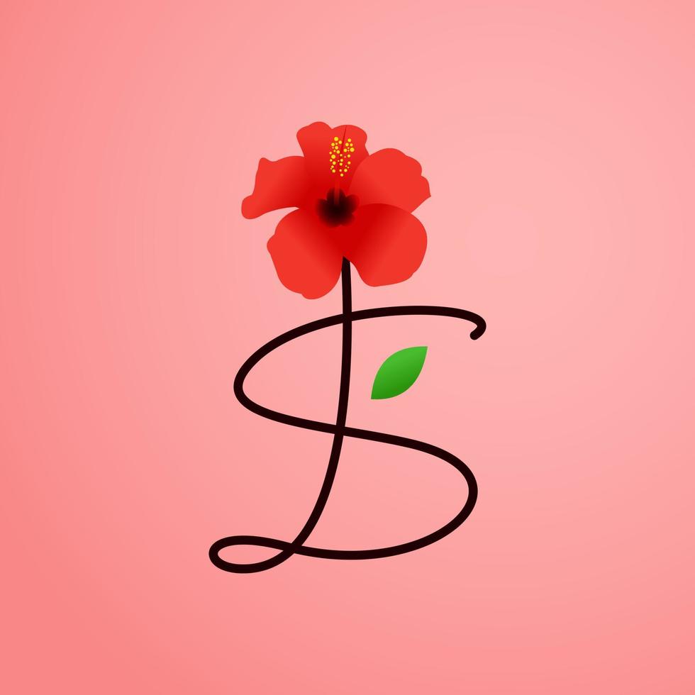 Initial S Shoe Flower vector