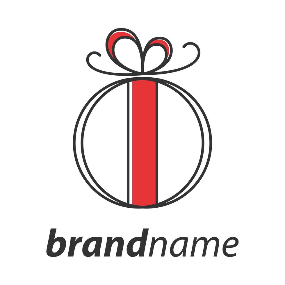 logotipo de regalo simple vector