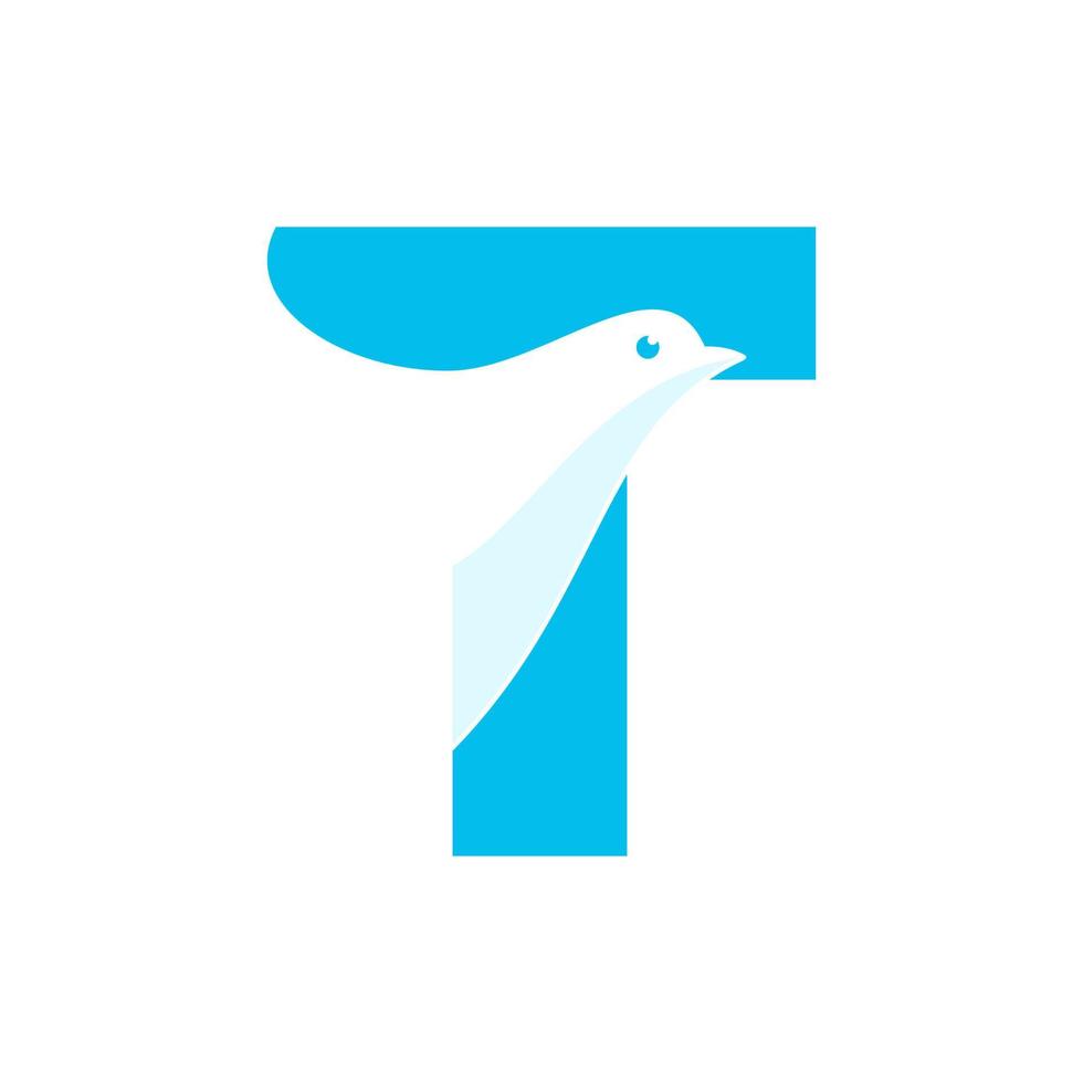 Initial T Dove Logo vector