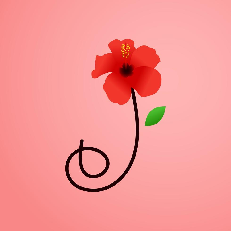 Initial J Shoe Flower vector