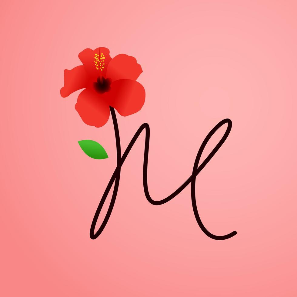 Initial M Shoe Flower vector