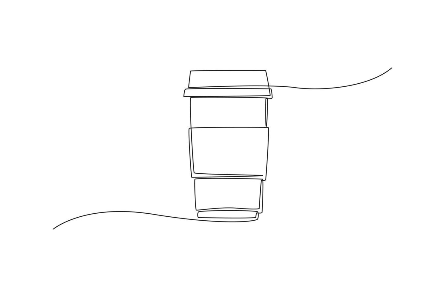 Continuous one line drawing a cup of coffee. International coffee day concept. Single line draw design vector graphic illustration.