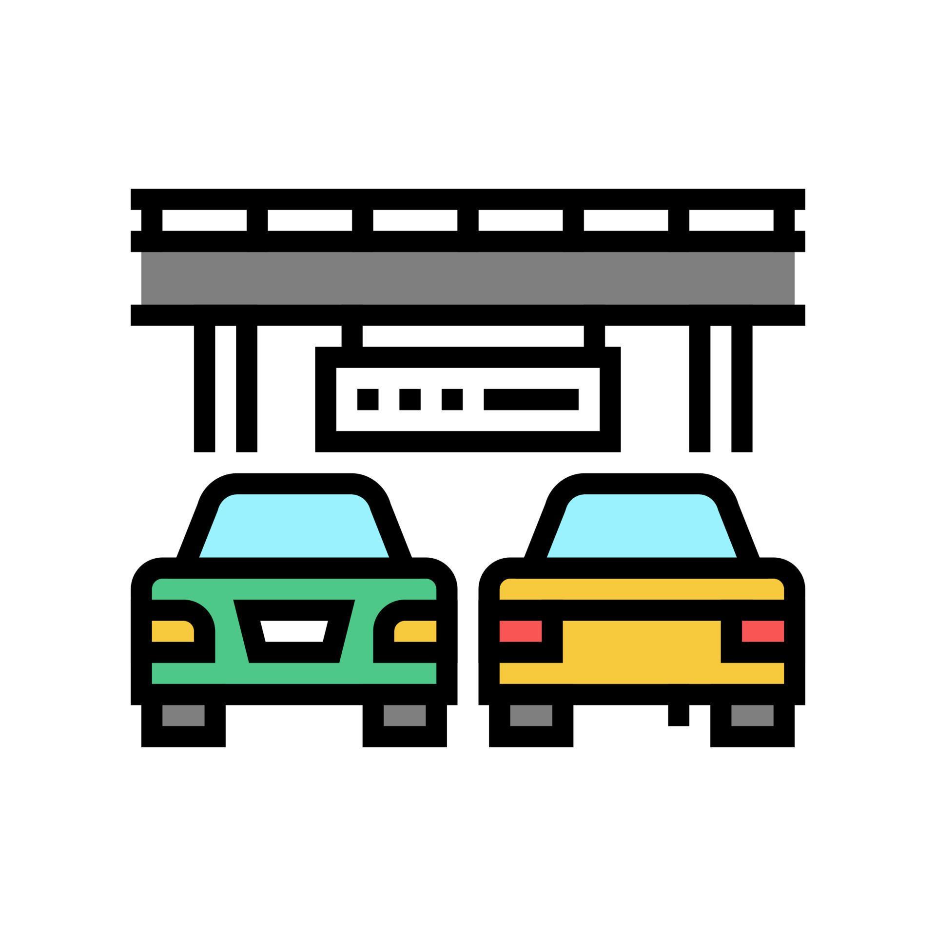 bridge traffic jam color icon vector illustration 10216559 Vector Art