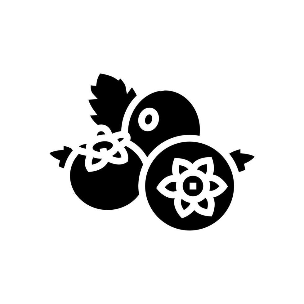 ilustración de vector de icono de glifo de baya de arándano
