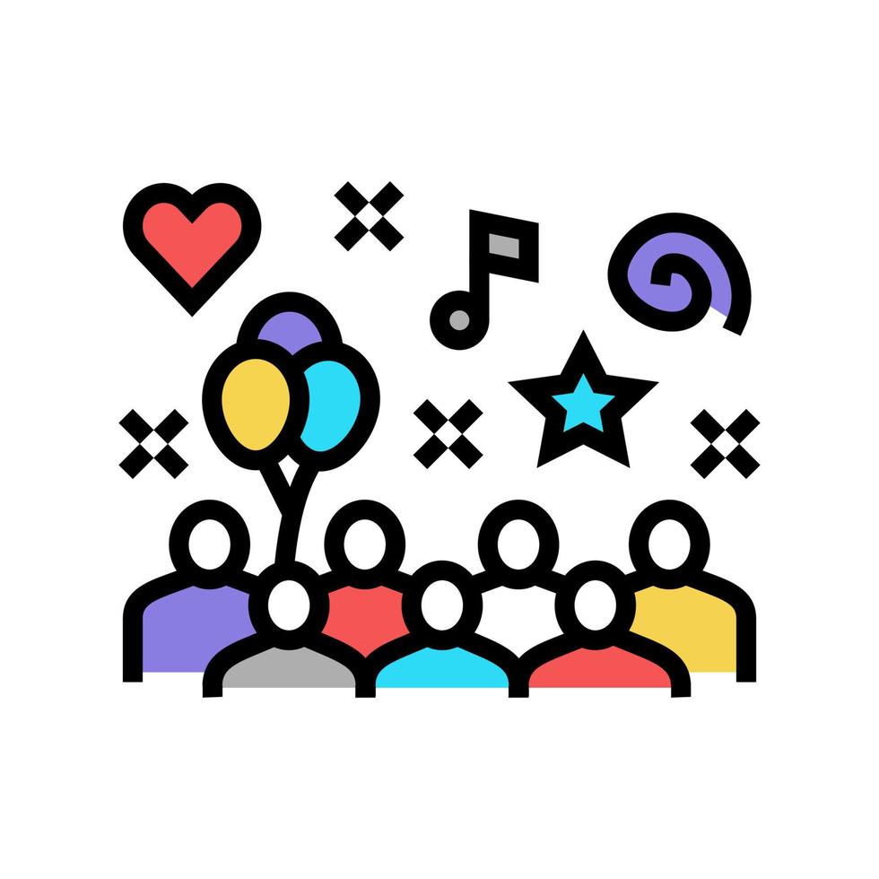 entertainment in amusement park color icon vector illustration