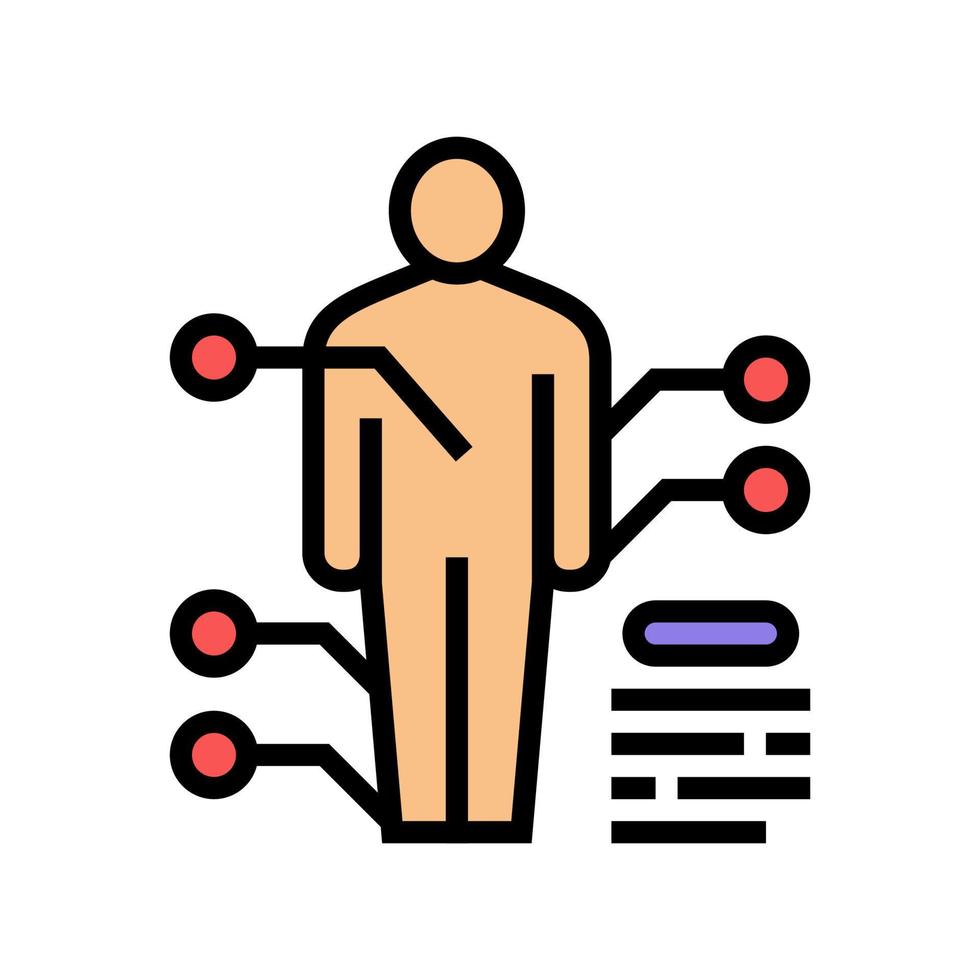 points on human bosy of gout disease color icon vector illustration