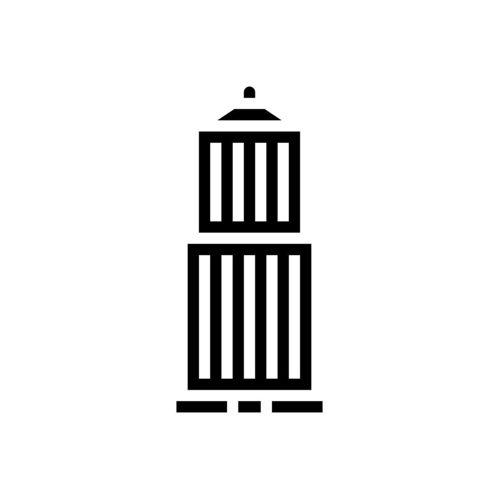 rascacielos centro de negocios edificio glifo icono vector ilustración