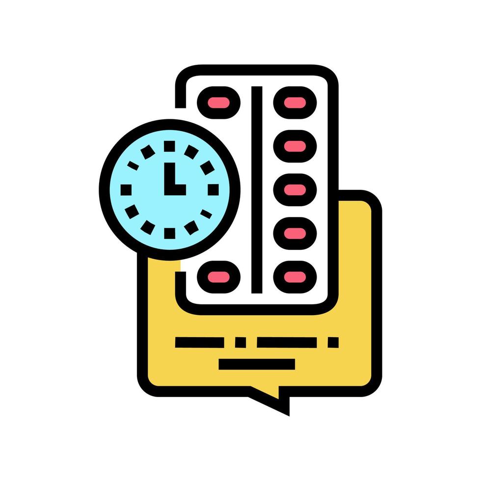 remind to take pills homecare service color icon vector illustration