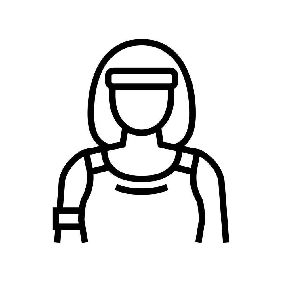 deporte mujer atleta línea icono vector ilustración