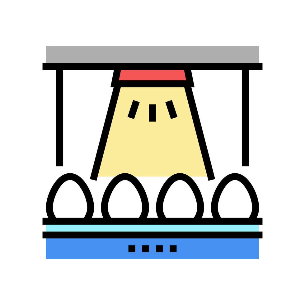 egg factory conveyor color icon vector illustration