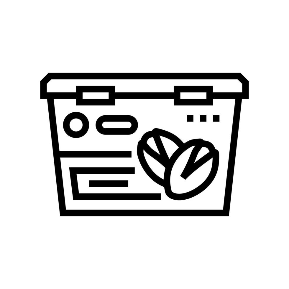 pistachio ice cream line icon vector illustration