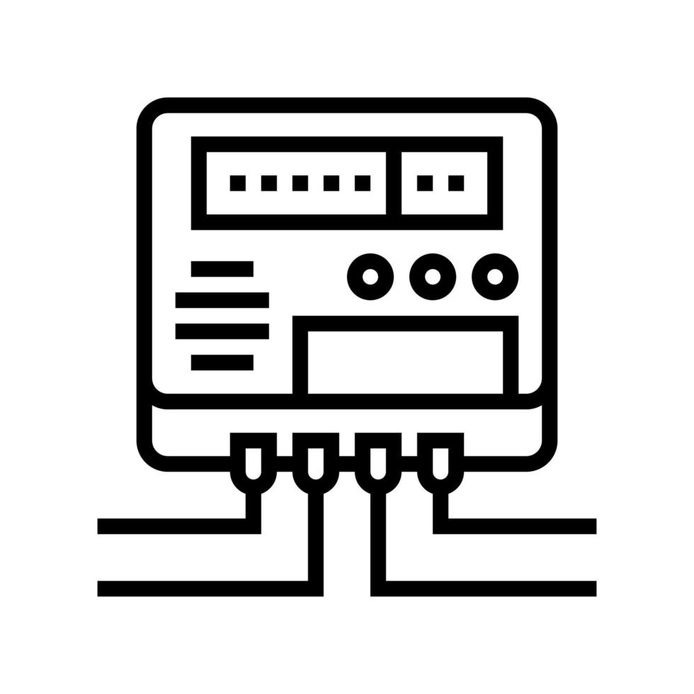 electric meter for monitoring energy saving line icon vector illustration