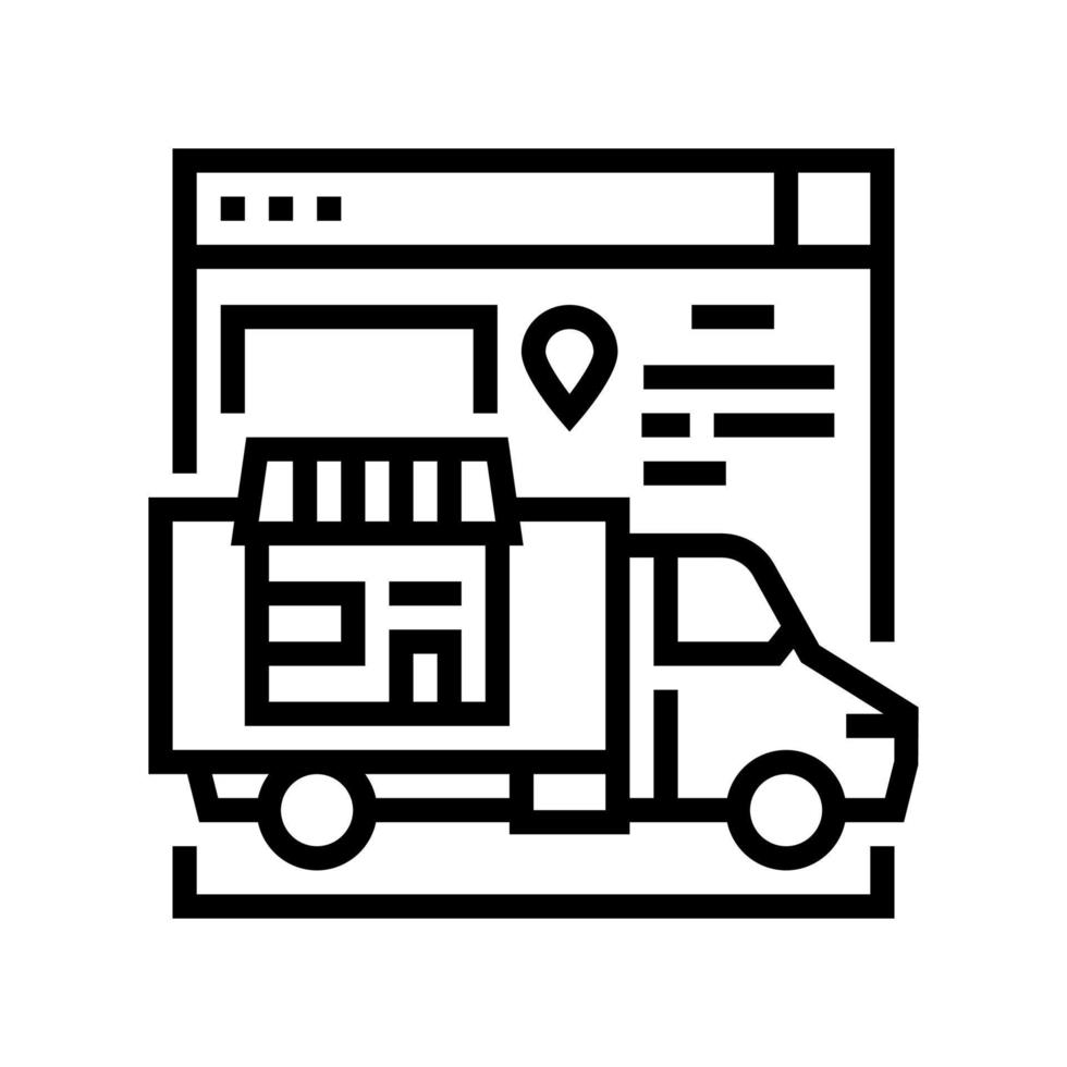 distribution and delivery service line icon vector illustration