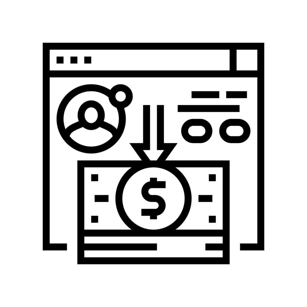 cash withdrawal line icon vector illustration