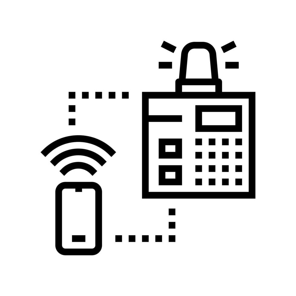 security system main panel line icon vector illustration