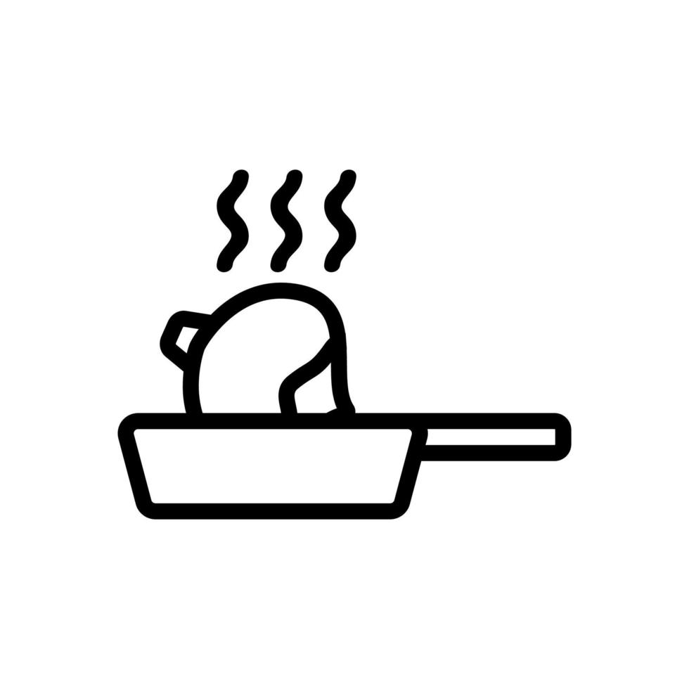 turnip frying in pan icon vector outline illustration