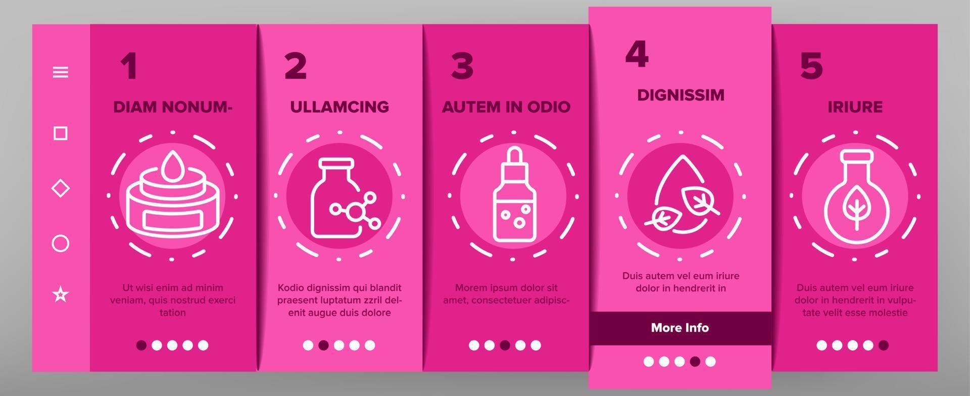 Serum And Cosmetic Onboarding Icons Set Vector