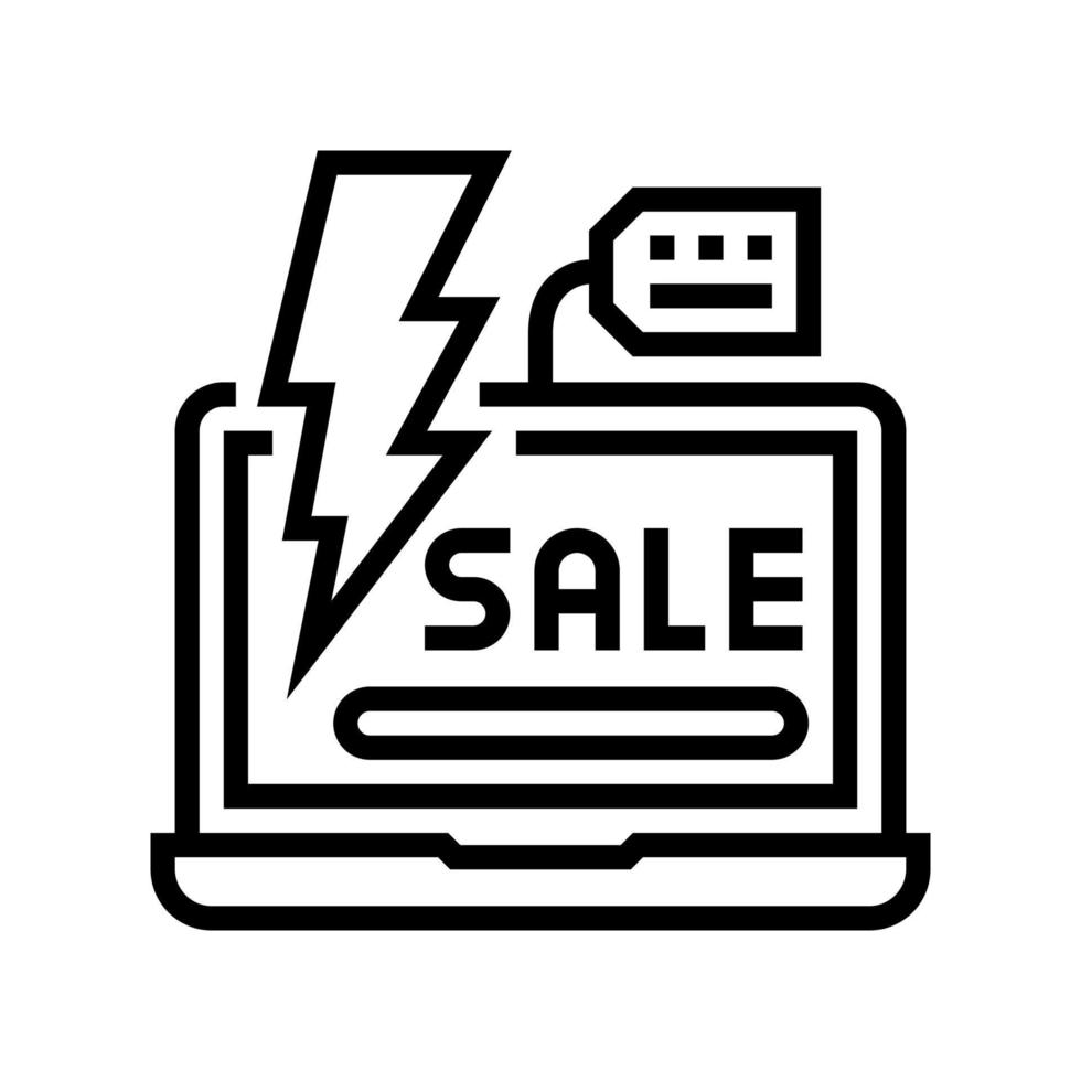 flash sale line icon vector illustration