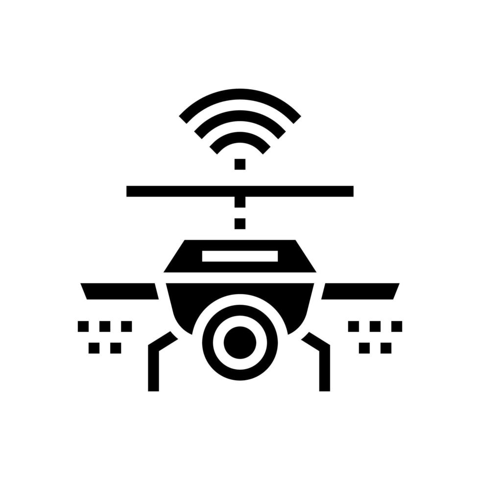 drone con wifi y cámara glifo icono vector ilustración