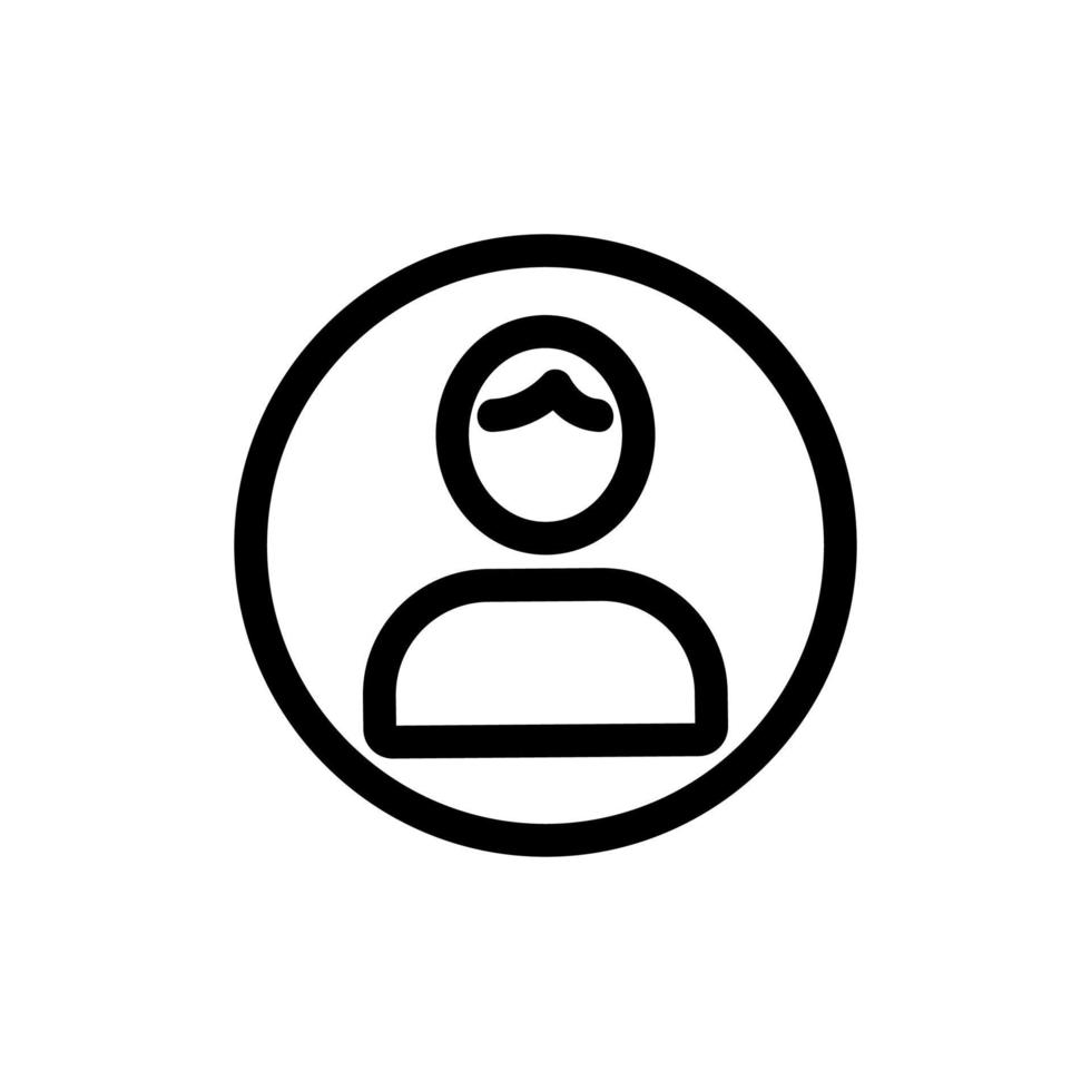 The user icon is a vector icon. Isolated contour symbol illustration